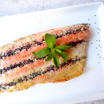 Tahini baked salmon