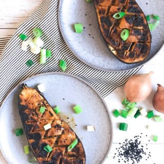 Broiled Miso Eggplant - Perfect healthy appetizer with asian flavors.