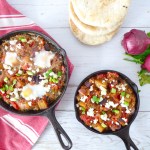 Shakshuka 2.0 - eggplant shakshuka with vegan option. Ideal for brunch or parties.