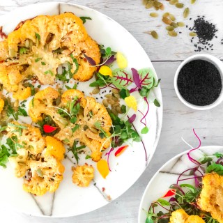 Tahini Cauliflower Steak - healthy vegan and gluten-free dish for dinners and occasions.