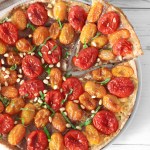 Tomato Caramelized Onion Pie - Vegan and gluten-free delicious complete meal high in fiber.&nbsp;