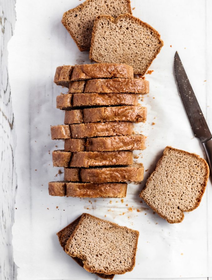 Tahini Flourless Bread - Gluten-free 5 ingredients one bowl quick recipe with a delicious tahini aftertaste