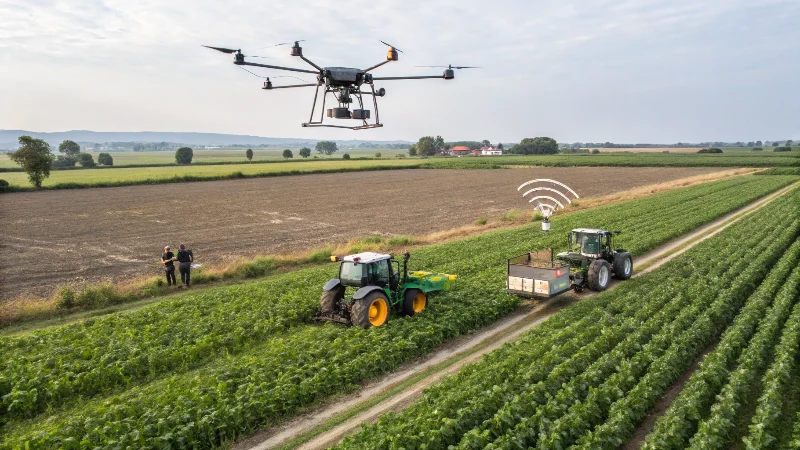 Modern precision agriculture technology being used in farming operations