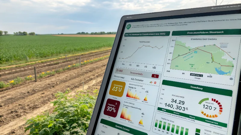 Integrated precision agriculture dashboard showing multiple data layers and crop management recommendations